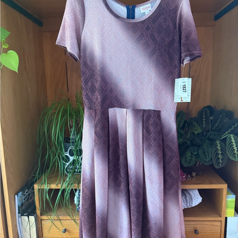 LuLaRoe Purple Patterned Dress